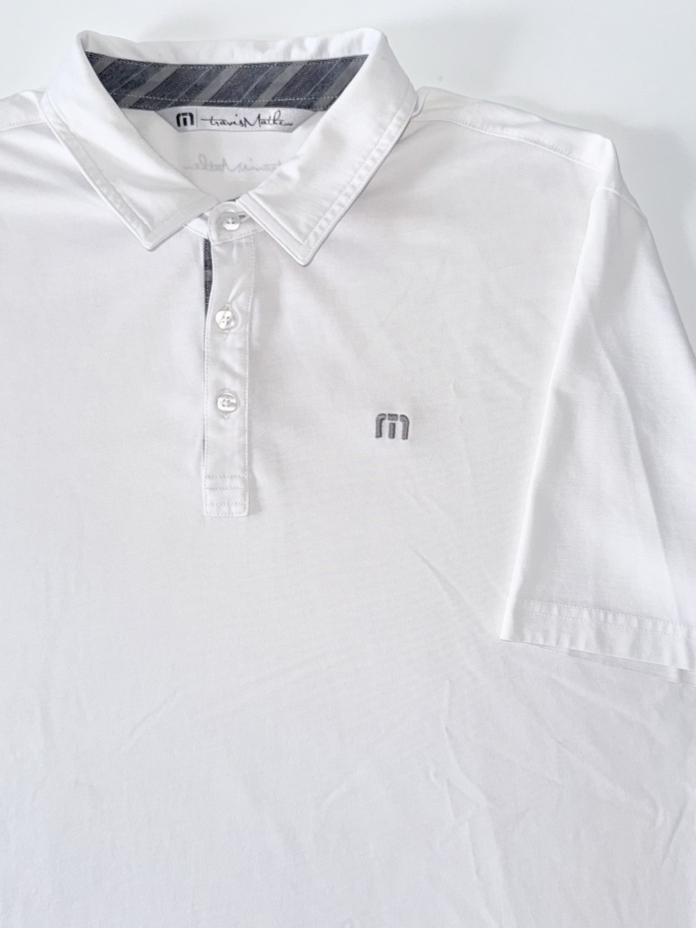 Travis Mathew Golf Polo Men's L White Performance Lightweight Stretch